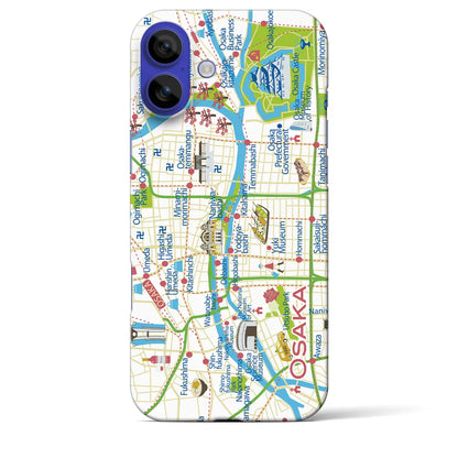 【大阪（イラスト）】イラストマップiPhoneケース（バックカバータイプ）ダーク・iPhone 16 Pro Max 用
