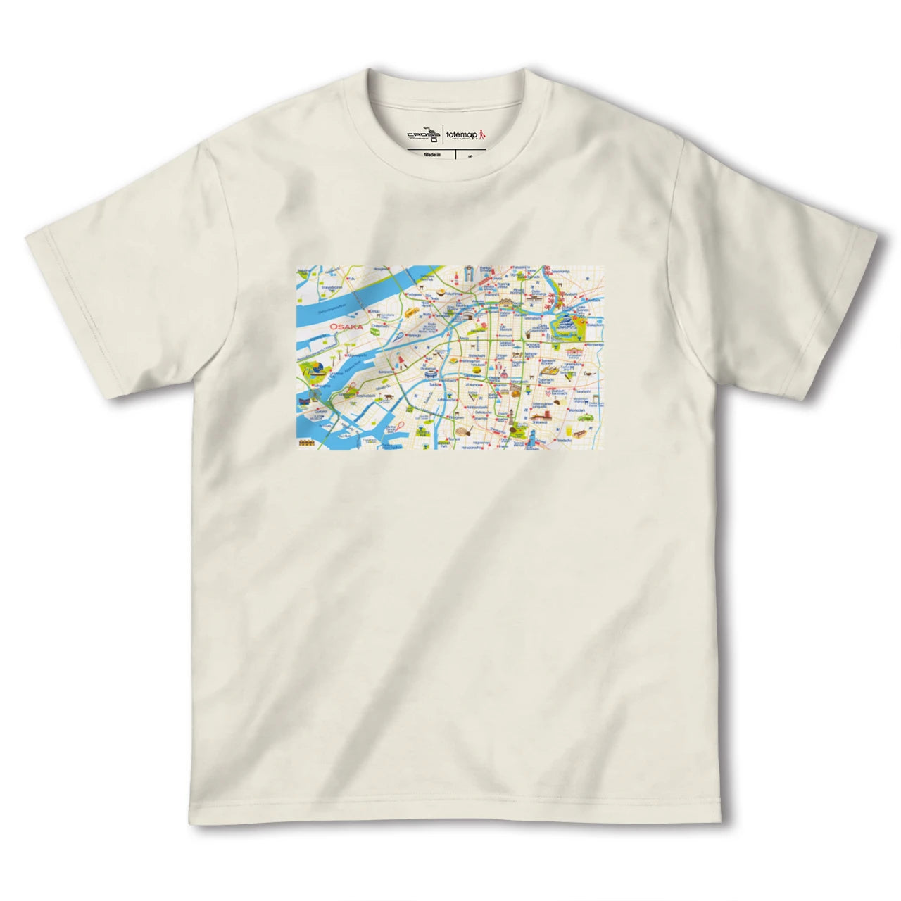 【大阪（大阪府）】イラストマップTシャツ