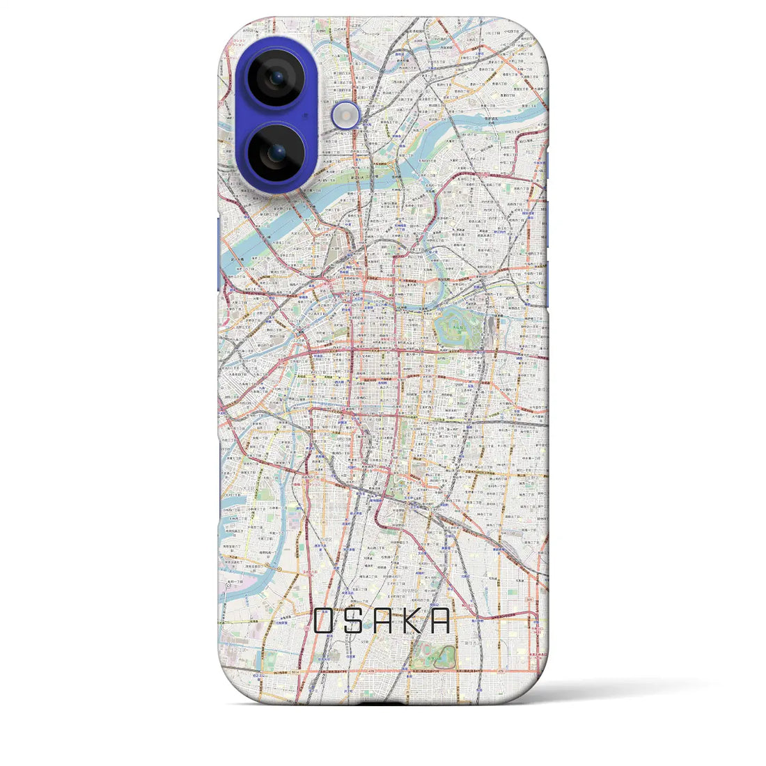 【大阪（大阪府）】地図柄iPhoneケース（バックカバータイプ）ナチュラル・iPhone 16 Pro Max 用