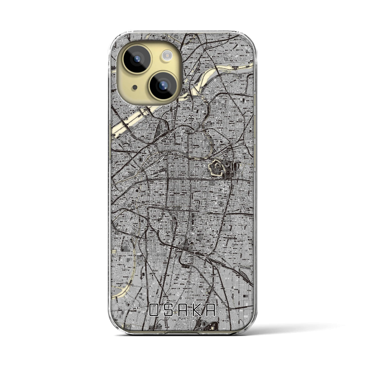 【大阪（大阪府）】地図柄iPhoneケース（クリアタイプ）