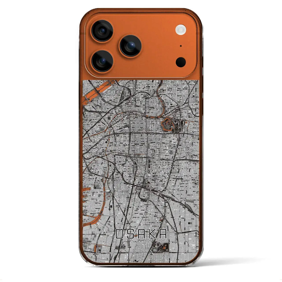 【大阪（大阪府）】地図柄iPhoneケース（クリアタイプ）
