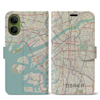 【大阪（大阪府）】地図柄iPhoneケース（手帳タイプ）