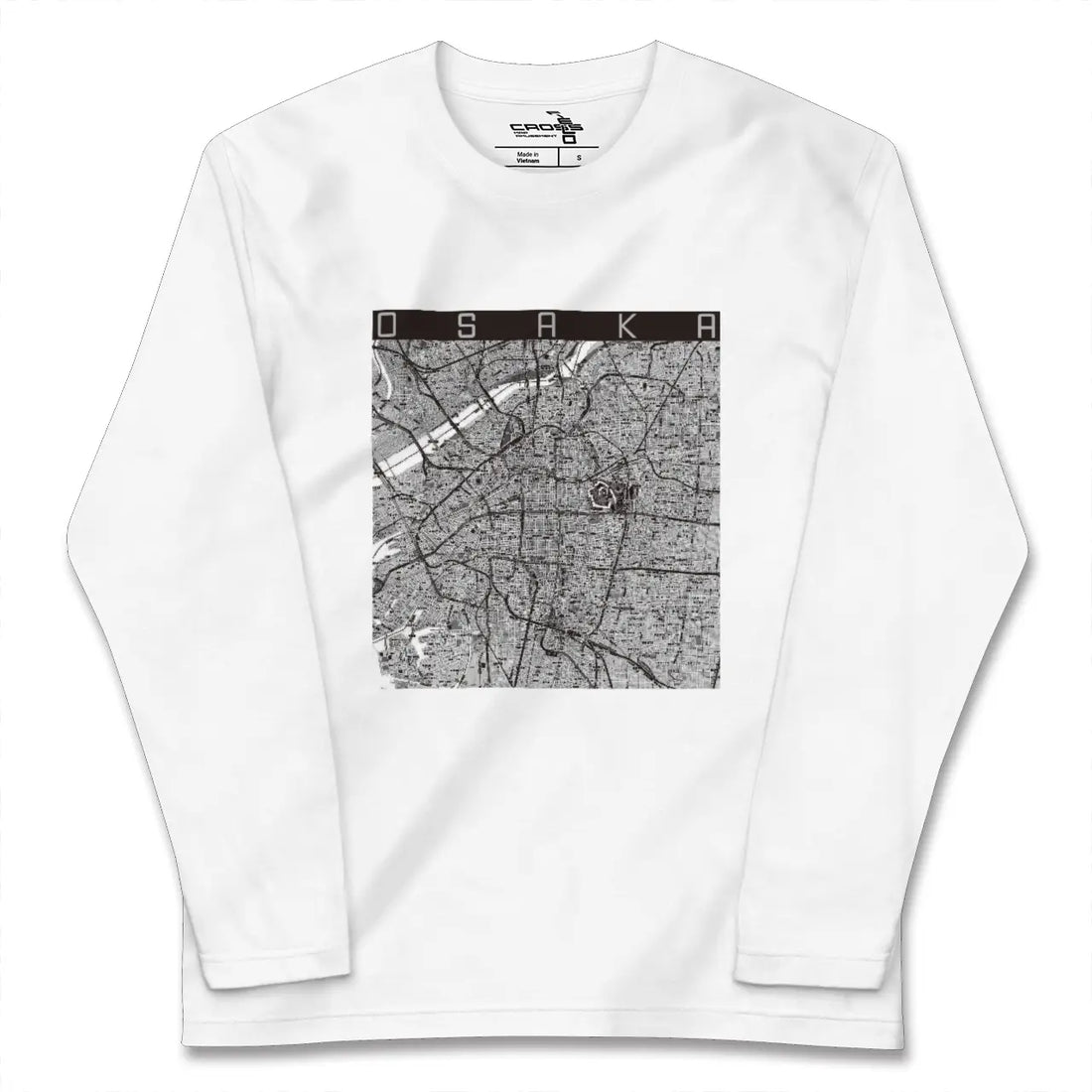 【大阪（大阪府）】地図柄ロングスリーブTシャツ
