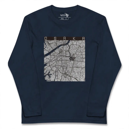 【大阪（大阪府）】地図柄ロングスリーブTシャツ