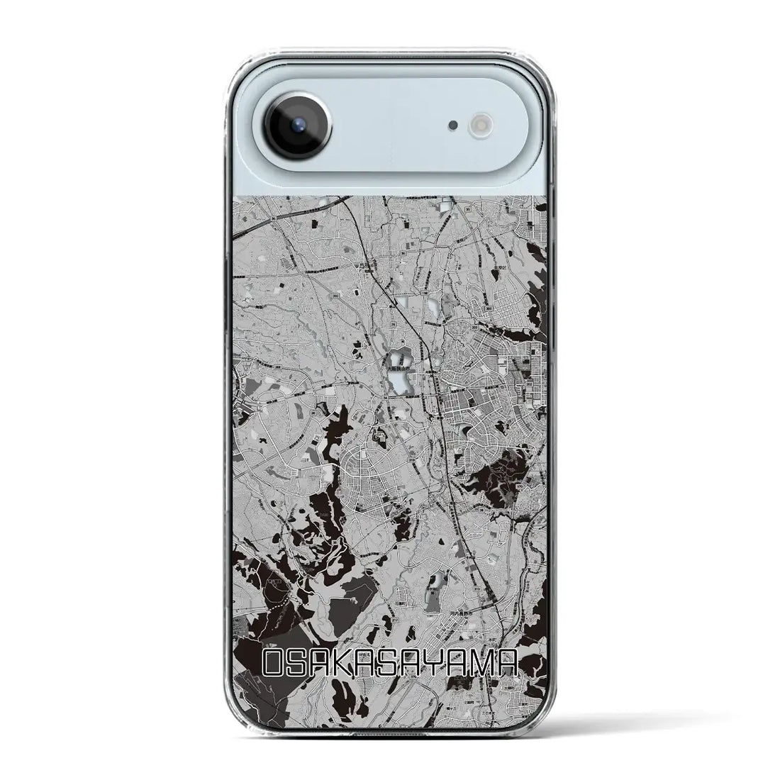 【大阪狭山(大阪府)】地図柄iPhoneケース(クリアタイプ)モノトーン・iPhone 17 Pro Max 用