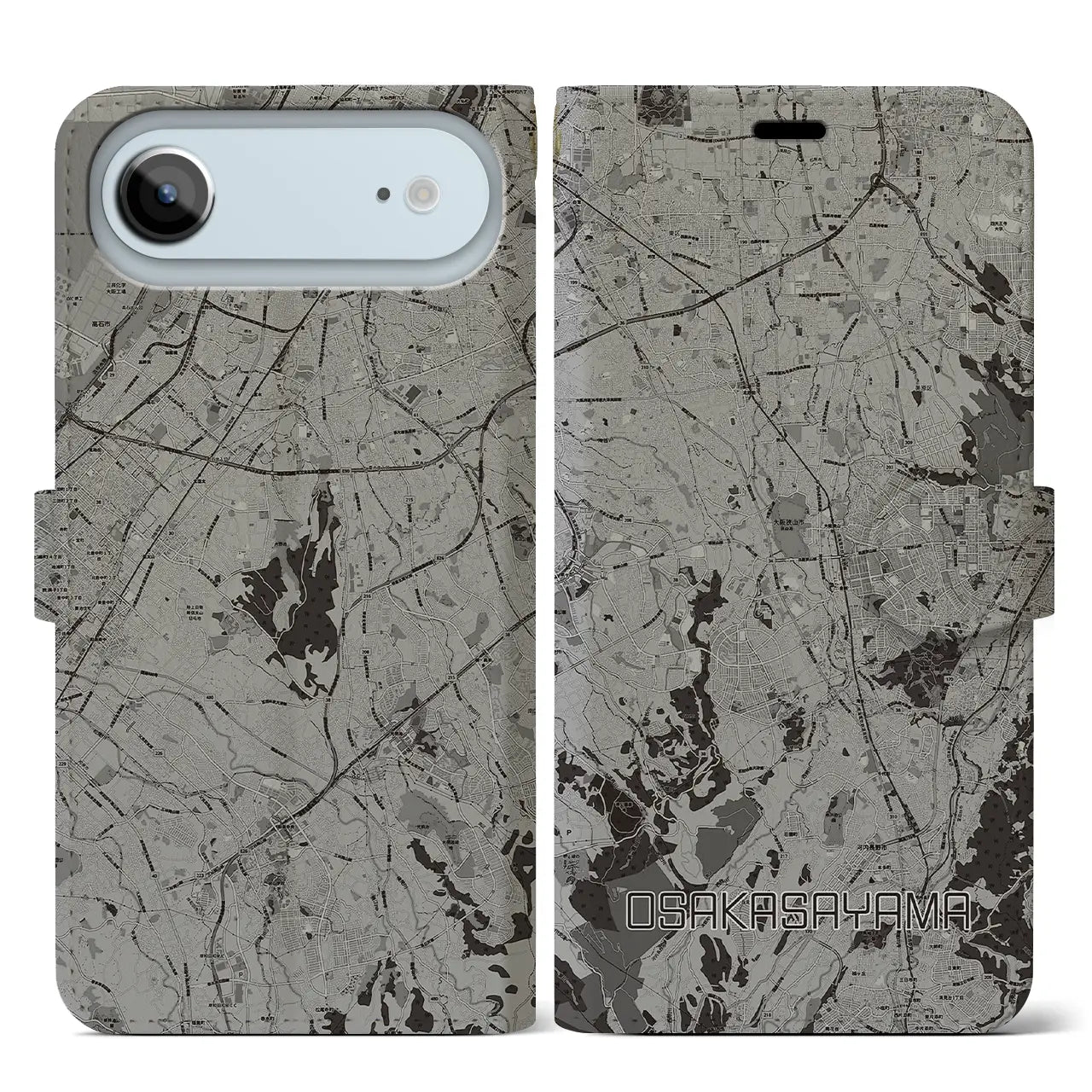 【大阪狭山（大阪府）】地図柄iPhoneケース（手帳タイプ）