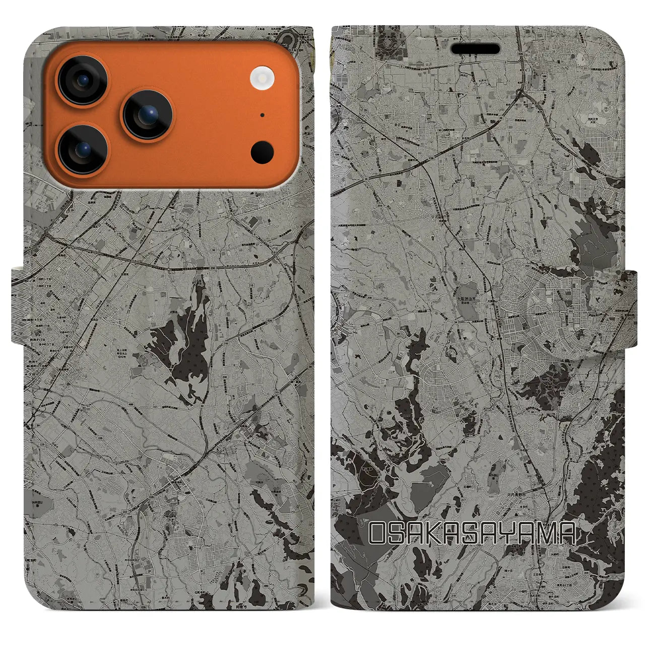 【大阪狭山（大阪府）】地図柄iPhoneケース（手帳タイプ）