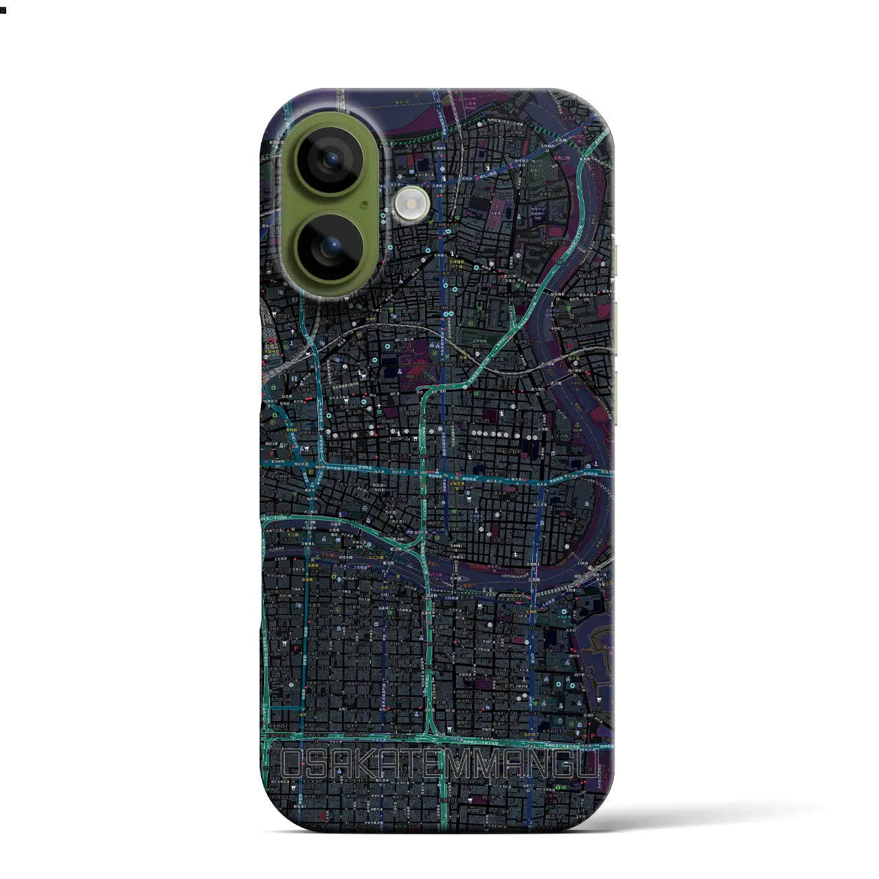 【大阪天満宮（大阪府）】地図柄iPhoneケース（バックカバータイプ）