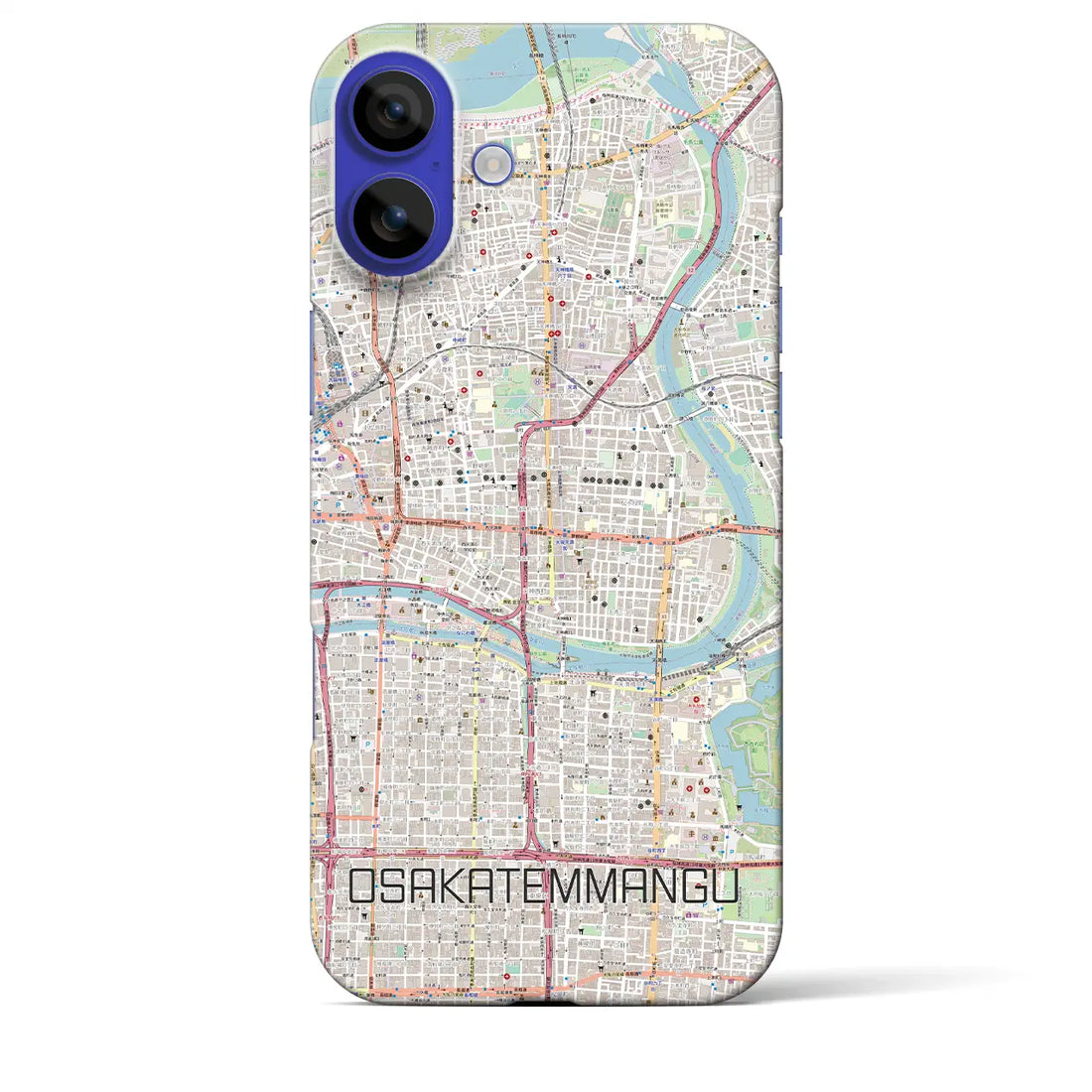 【大阪天満宮(大阪府)】地図柄iPhoneケース(バックカバータイプ)ナチュラル・iPhone 16 Pro Max 用