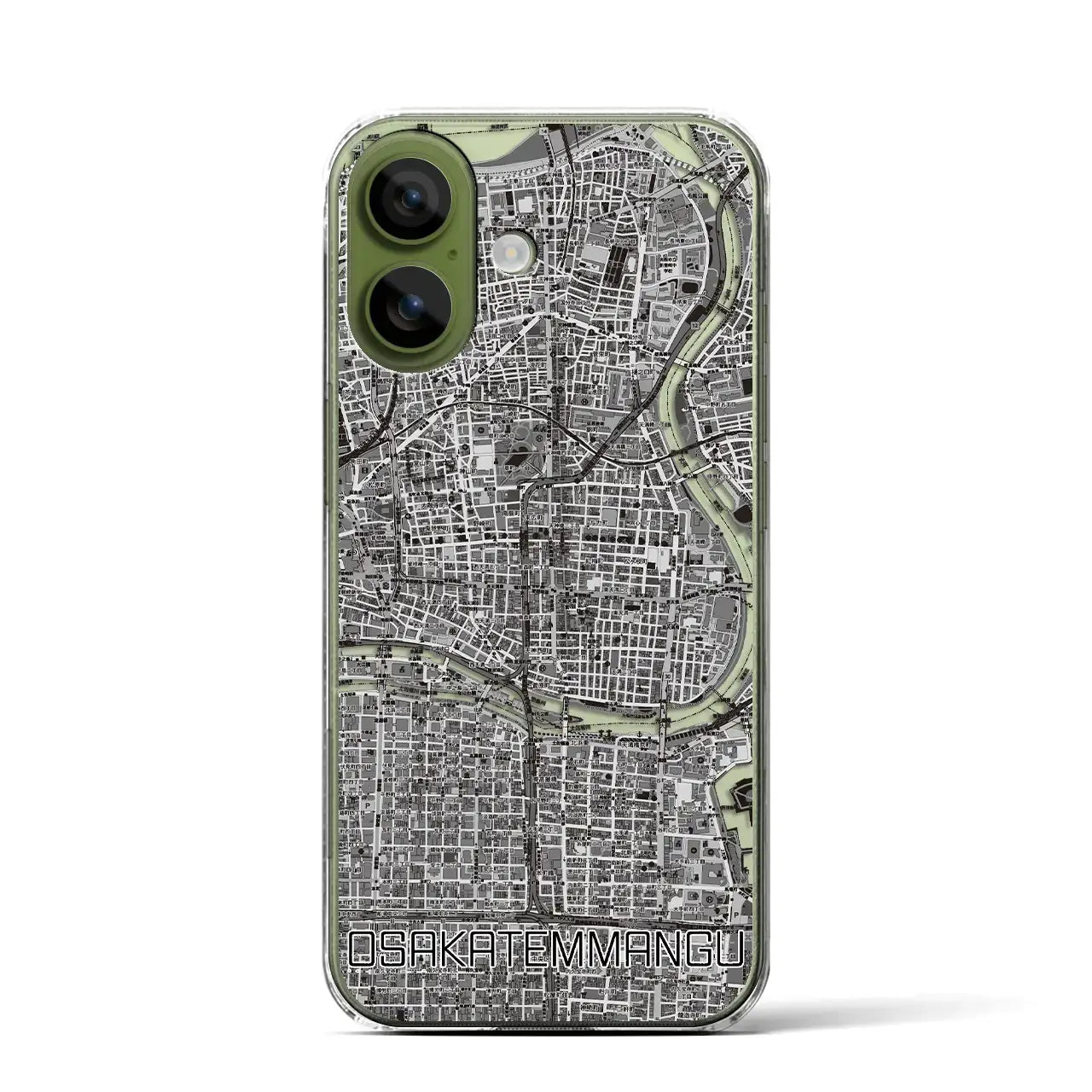 【大阪天満宮（大阪府）】地図柄iPhoneケース（クリアタイプ）
