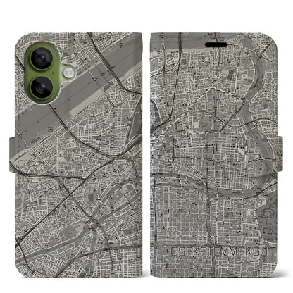 【大阪天満宮（大阪府）】地図柄iPhoneケース（手帳タイプ）