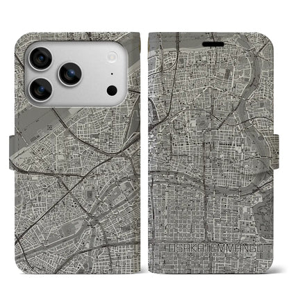 【大阪天満宮（大阪府）】地図柄iPhoneケース（手帳タイプ）