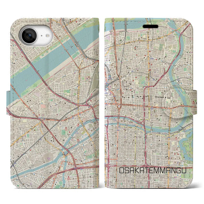 【大阪天満宮（大阪府）】地図柄iPhoneケース（手帳タイプ）