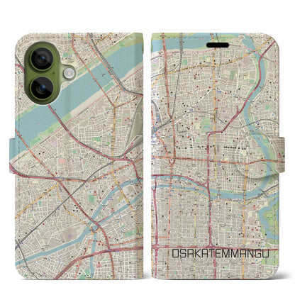 【大阪天満宮（大阪府）】地図柄iPhoneケース（手帳タイプ）