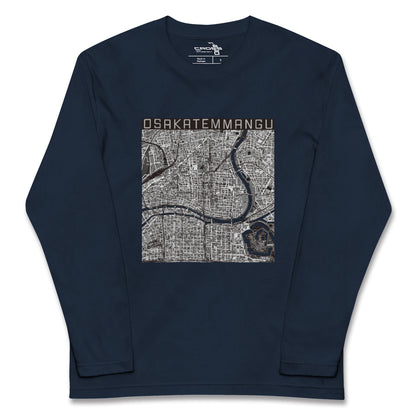【大阪天満宮（大阪府）】地図柄ロングスリーブTシャツ