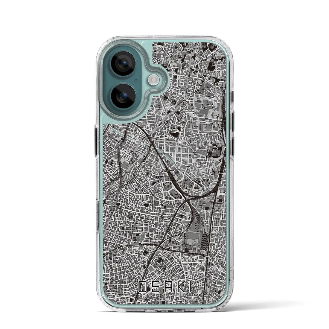 【大崎(東京都)】地図柄iPhoneケース(MagSafeタイプ)モノトーン・iPhone 16 Pro 用