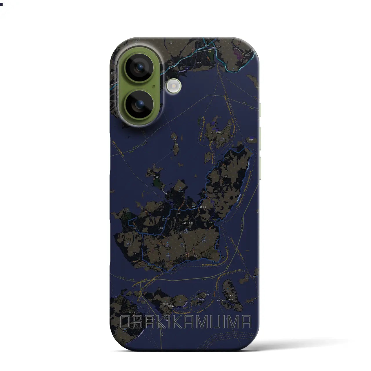 【大崎上島（広島県）】地図柄iPhoneケース（バックカバータイプ）