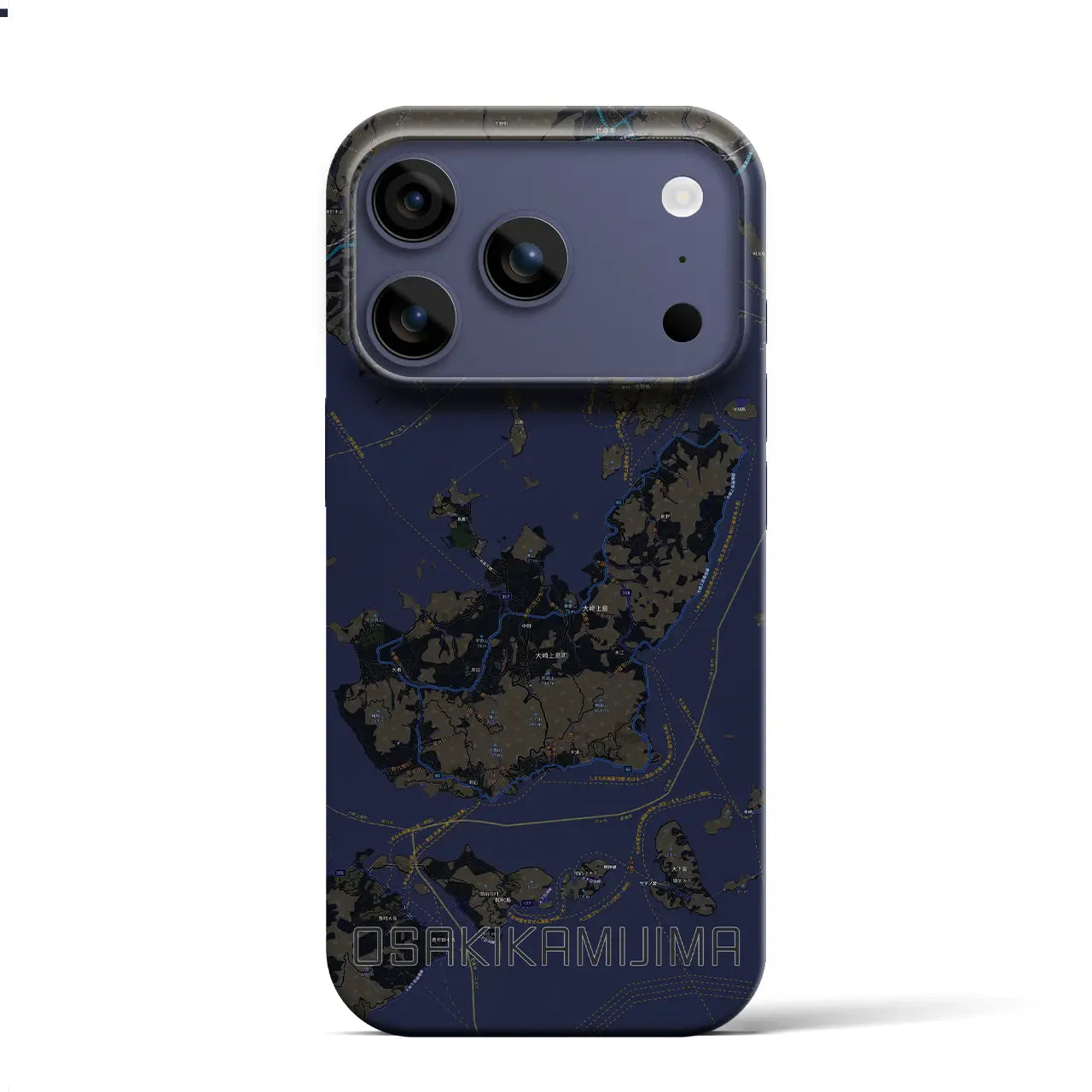 【大崎上島（広島県）】地図柄iPhoneケース（バックカバータイプ）