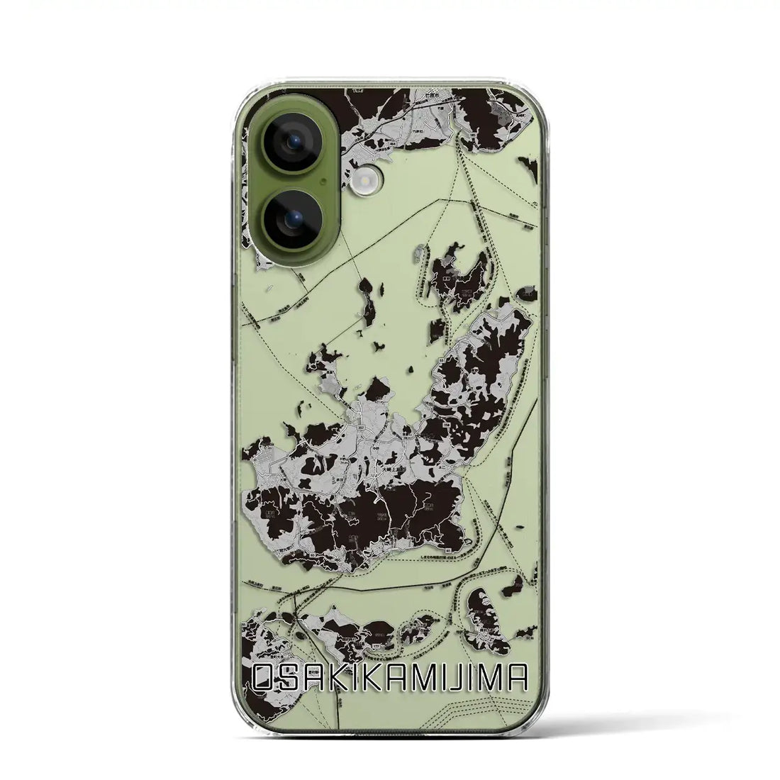 【大崎上島（広島県）】地図柄iPhoneケース（クリアタイプ）モノトーン・iPhone 17 Pro Max 用