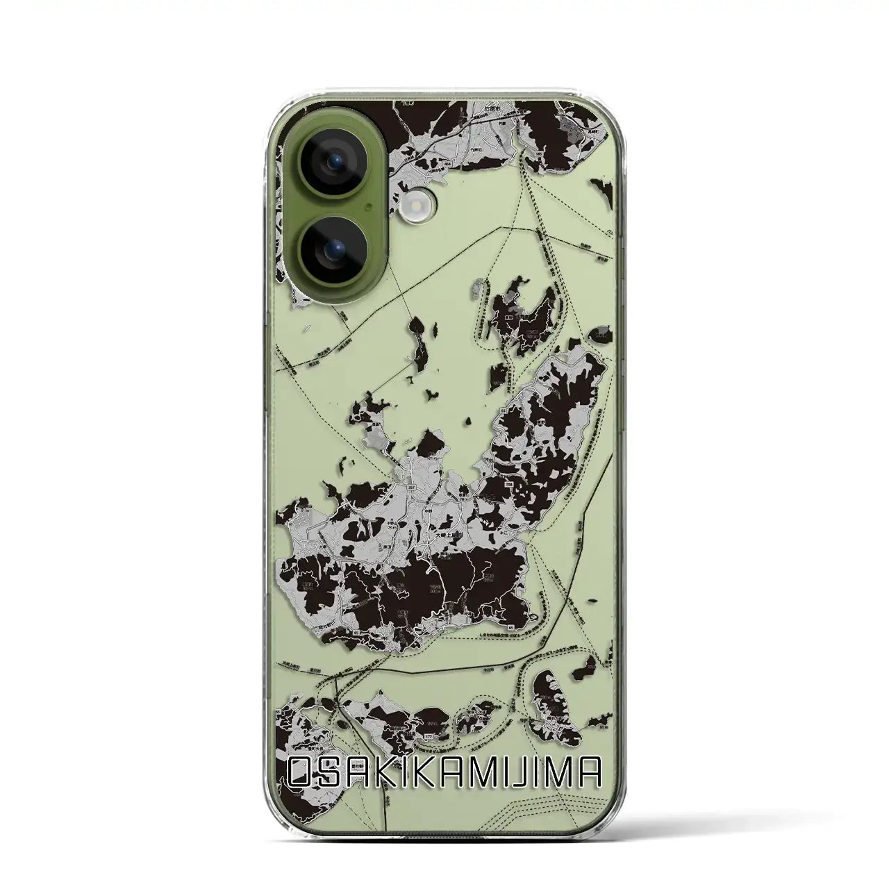 【大崎上島（広島県）】地図柄iPhoneケース（クリアタイプ）モノトーン・iPhone 17 Pro Max 用