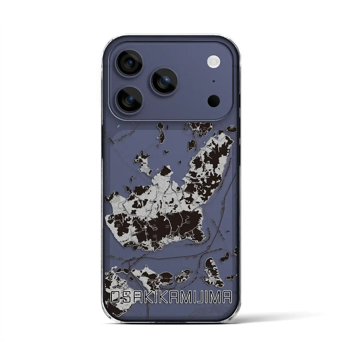 【大崎上島(広島県)】地図柄iPhoneケース(クリアタイプ)モノトーン・iPhone 17 Pro Max 用