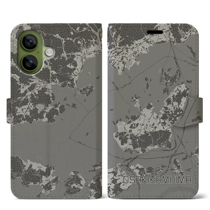 【大崎上島（広島県）】地図柄iPhoneケース（手帳タイプ）