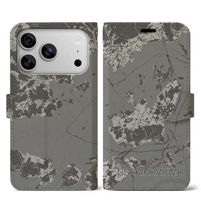 【大崎上島（広島県）】地図柄iPhoneケース（手帳タイプ）