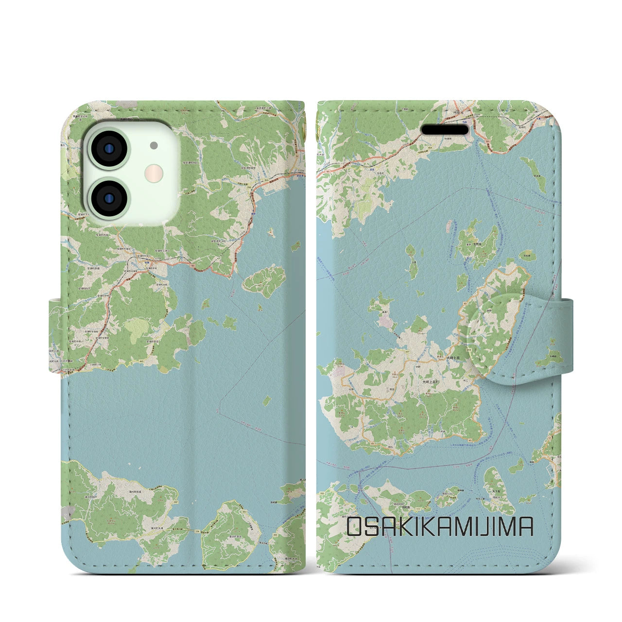 【大崎上島（広島県）】地図柄iPhoneケース（手帳タイプ）