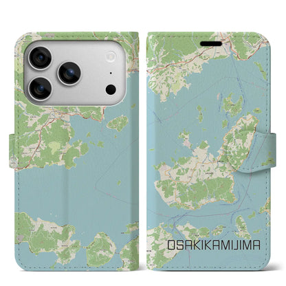 【大崎上島（広島県）】地図柄iPhoneケース（手帳タイプ）