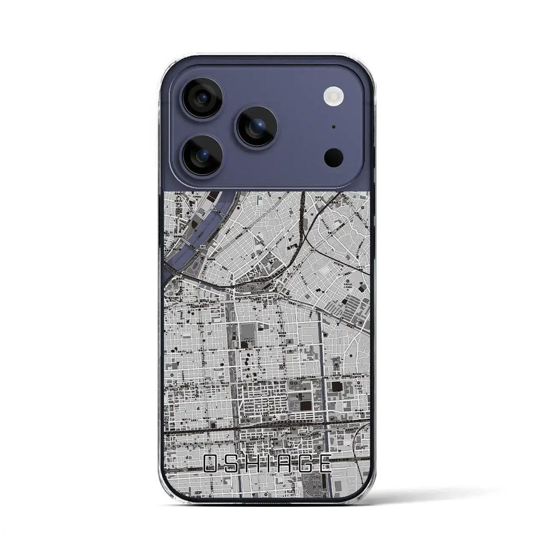 【押上(東京都)】地図柄iPhoneケース(クリアタイプ)モノトーン・iPhone 17 Pro Max 用