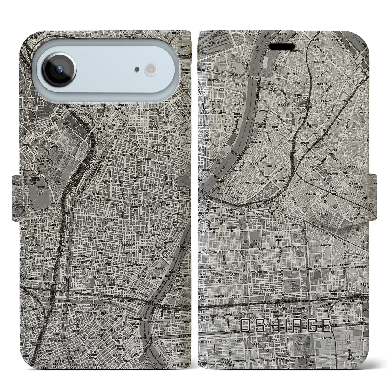 【押上（東京都）】地図柄iPhoneケース（手帳タイプ）