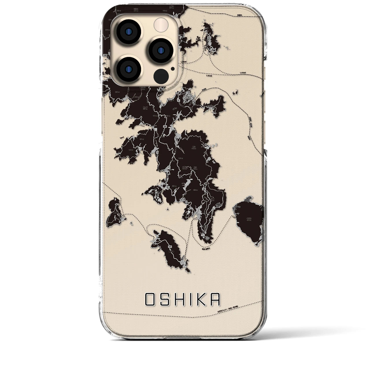 【牡鹿（宮城県）】地図柄iPhoneケース（クリアタイプ）