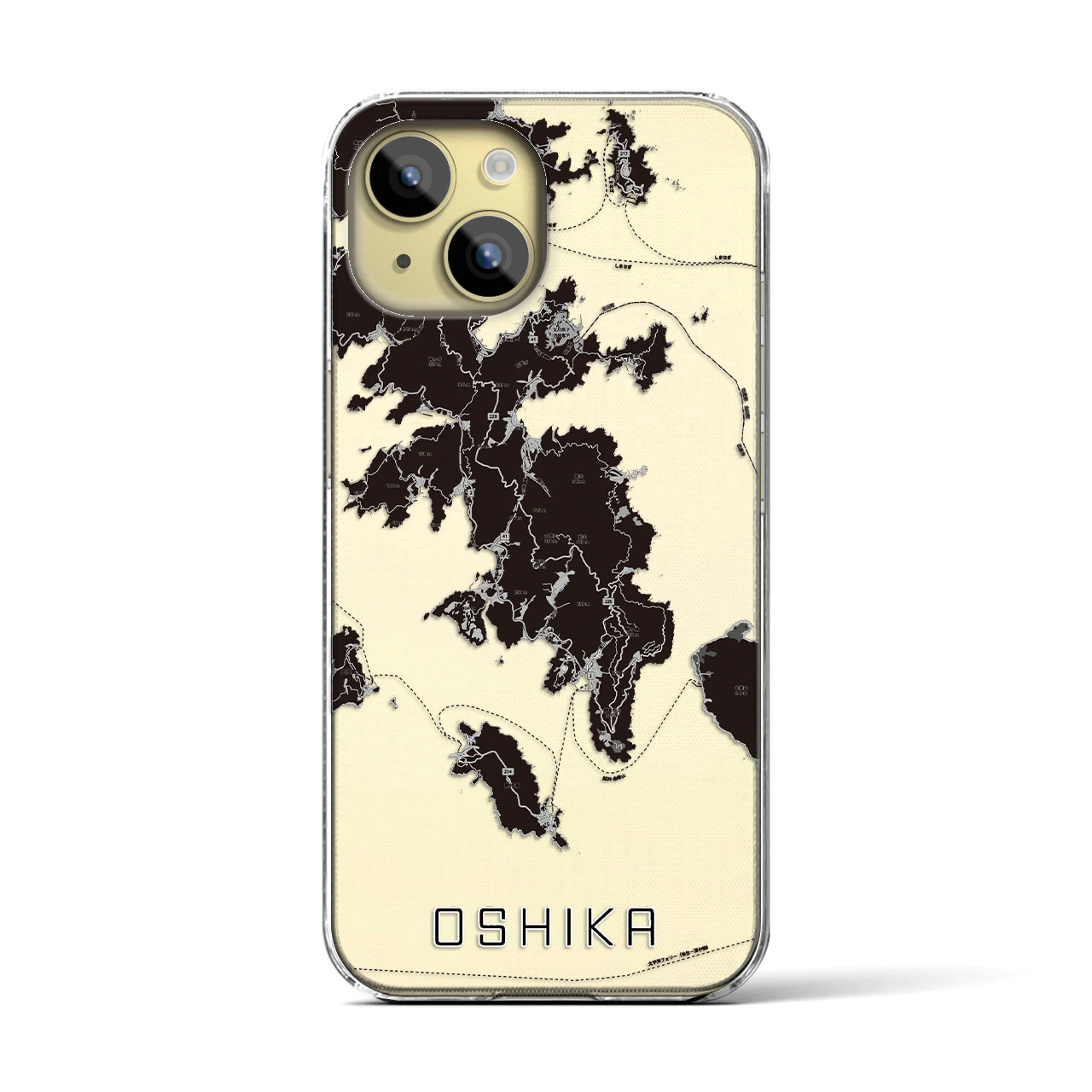 【牡鹿（宮城県）】地図柄iPhoneケース（クリアタイプ）