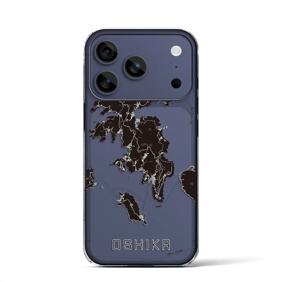 【牡鹿（宮城県）】地図柄iPhoneケース（クリアタイプ）モノトーン・iPhone 17 Pro Max 用