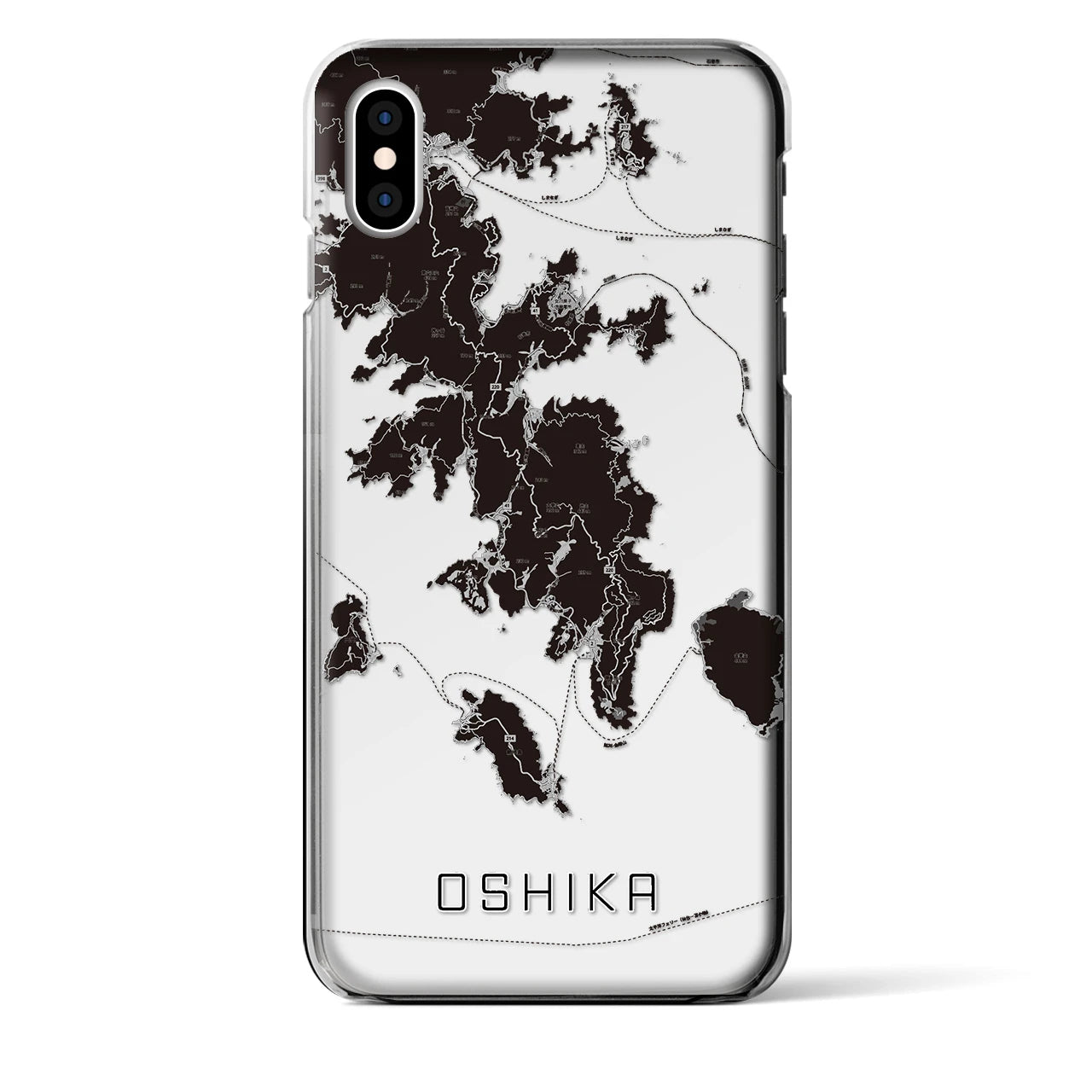 【牡鹿（宮城県）】地図柄iPhoneケース（クリアタイプ）