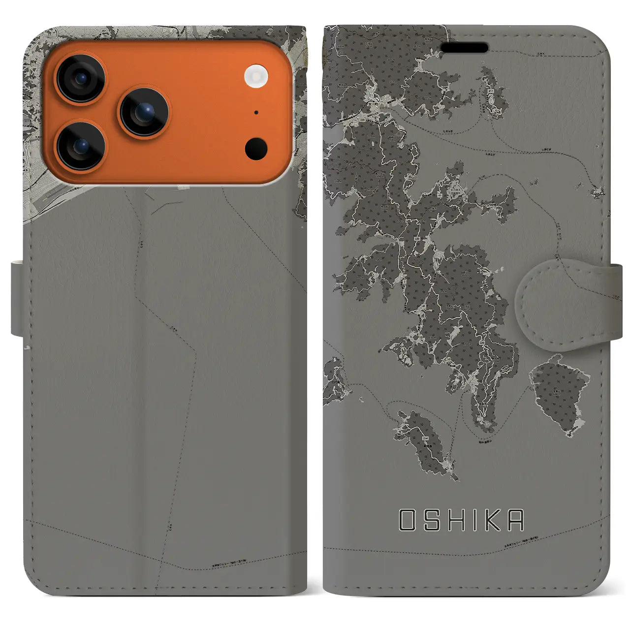 【牡鹿（宮城県）】地図柄iPhoneケース（手帳タイプ）