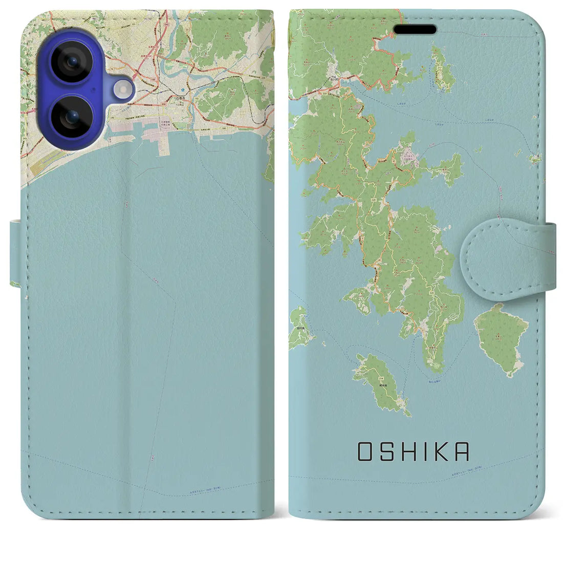 【牡鹿(宮城県)】地図柄iPhoneケース(手帳タイプ)ナチュラル・iPhone 16 Pro Max 用