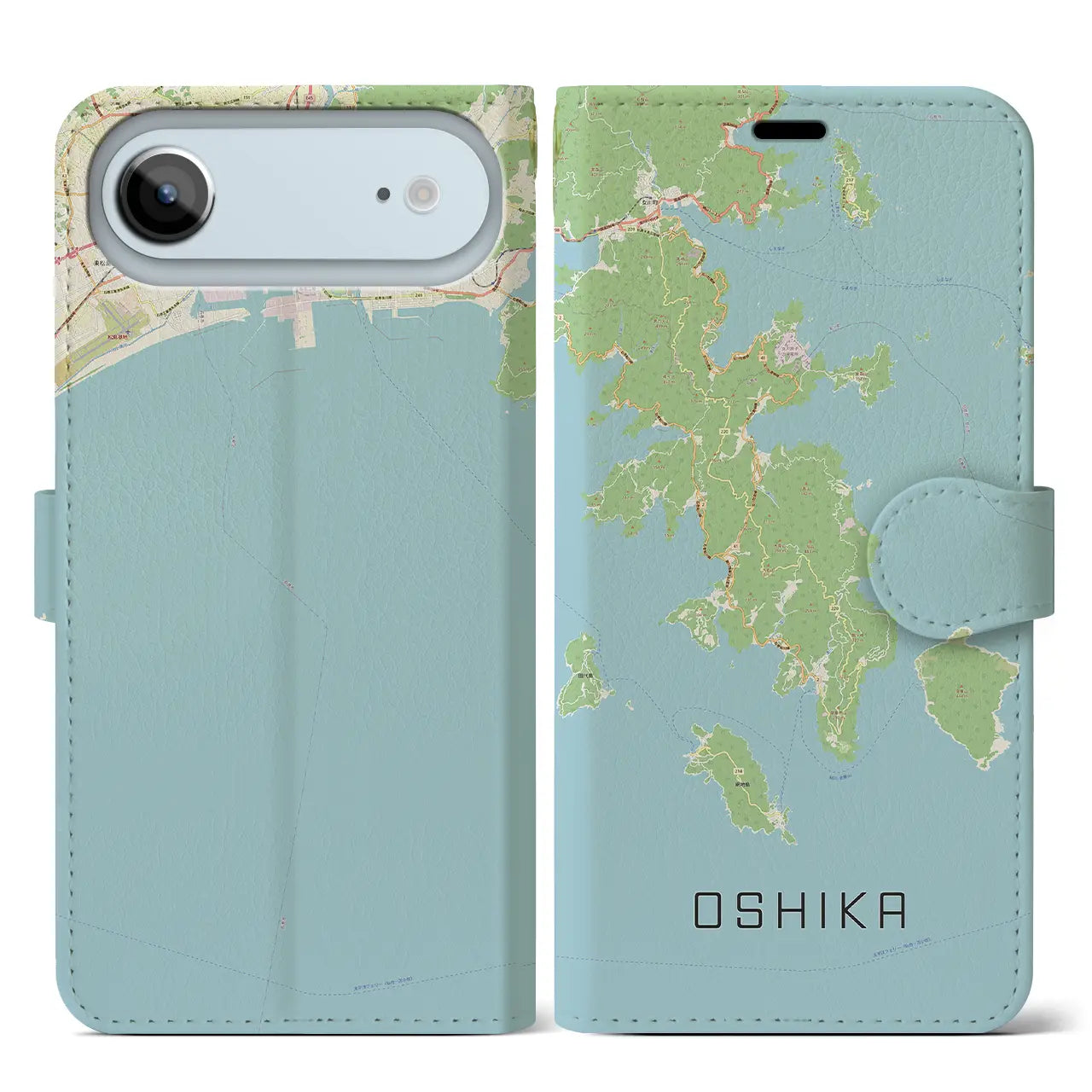 【牡鹿（宮城県）】地図柄iPhoneケース（手帳タイプ）