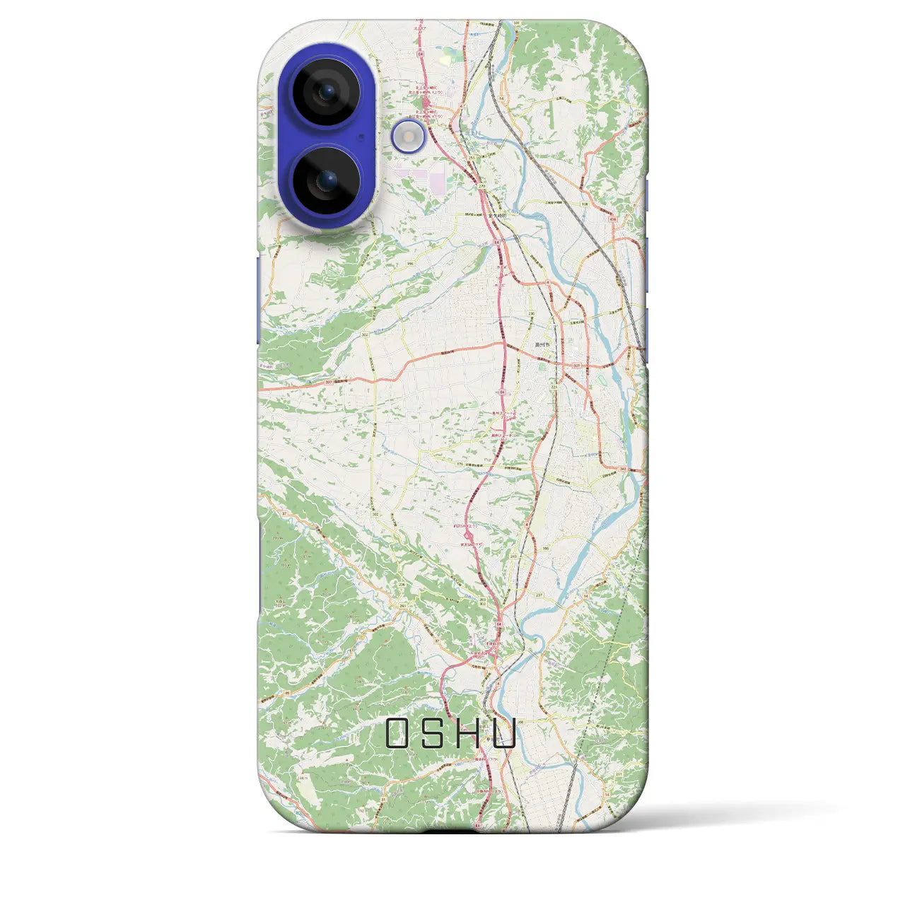 【奥州（岩手県）】地図柄iPhoneケース（バックカバータイプ）ナチュラル・iPhone 16 Pro Max 用