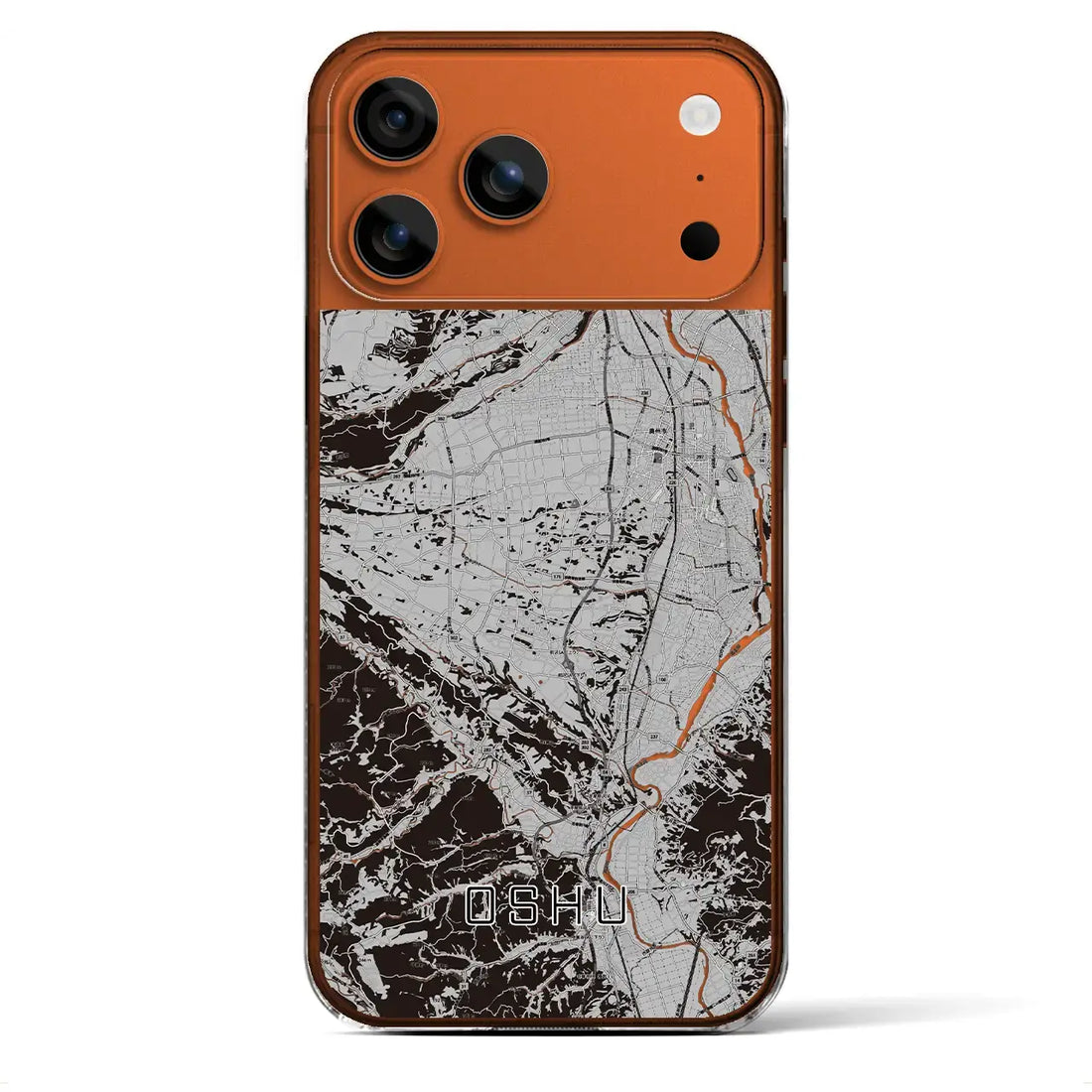 【奥州(岩手県)】地図柄iPhoneケース(クリアタイプ)モノトーン・iPhone 17 Pro Max 用