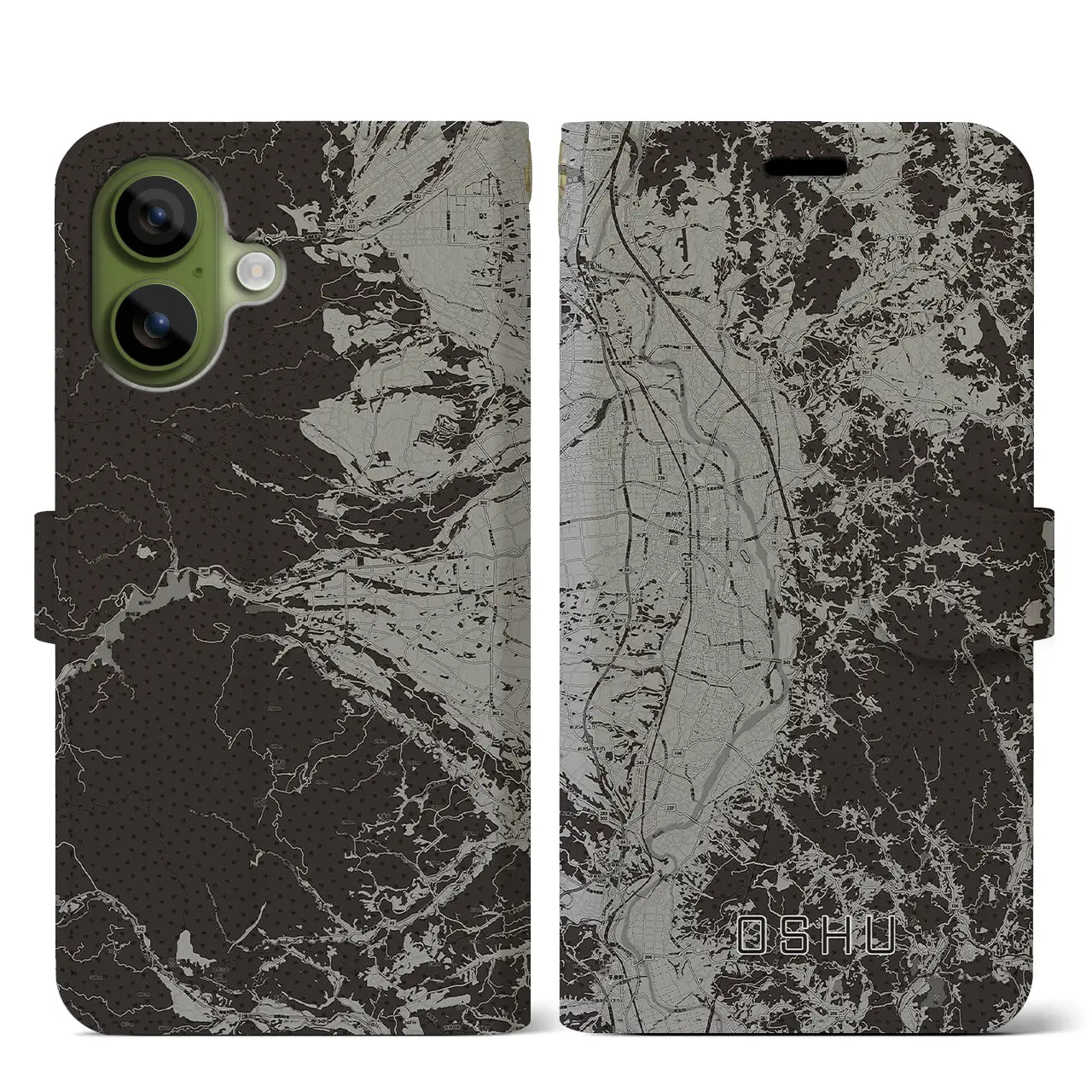 【奥州（岩手県）】地図柄iPhoneケース（手帳タイプ）