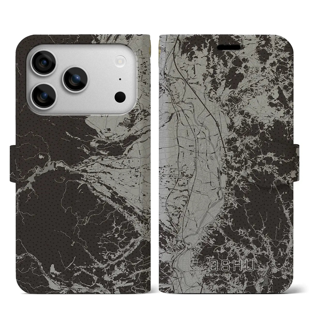 【奥州（岩手県）】地図柄iPhoneケース（手帳タイプ）