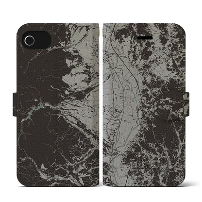 【奥州（岩手県）】地図柄iPhoneケース（手帳タイプ）モノトーン・iPhone SE（第3 / 第2世代） / 8 / 7 / 6s / 6 用