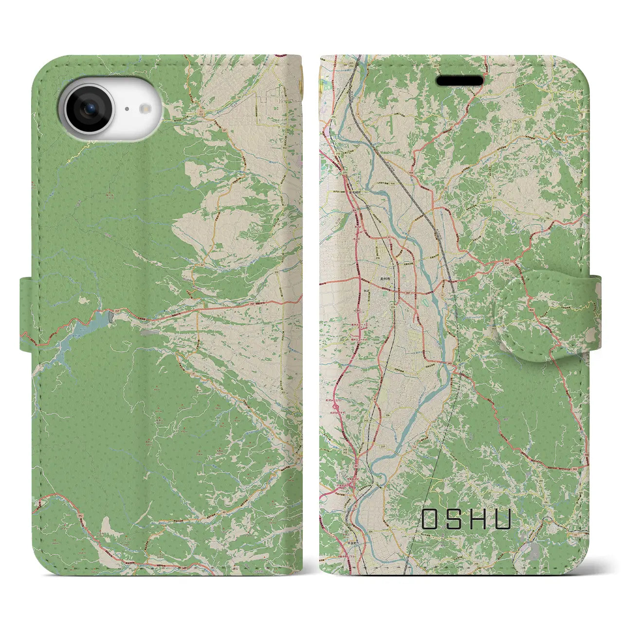 【奥州（岩手県）】地図柄iPhoneケース（手帳タイプ）