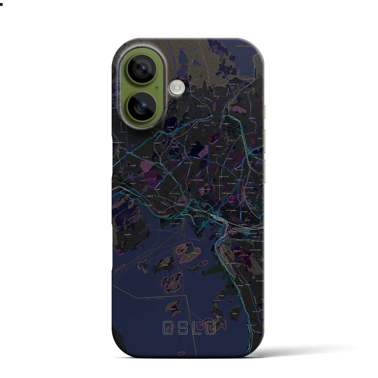 【オスロ（ノルウェー）】地図柄iPhoneケース（バックカバータイプ）