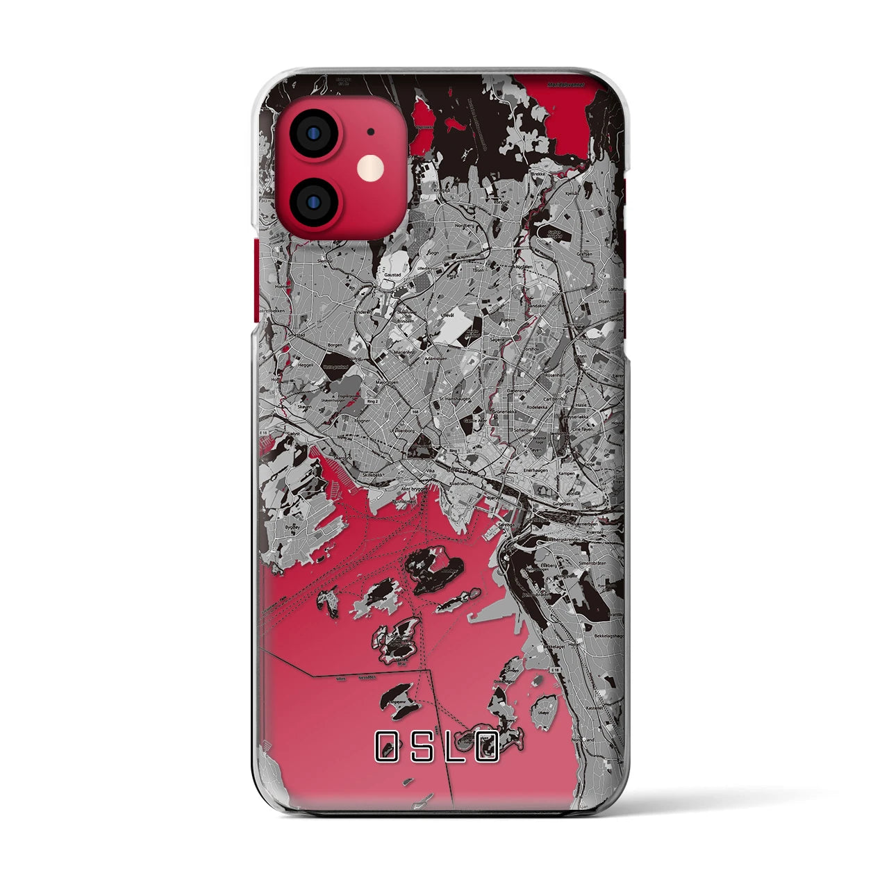 【オスロ（ノルウェー）】地図柄iPhoneケース（クリアタイプ）