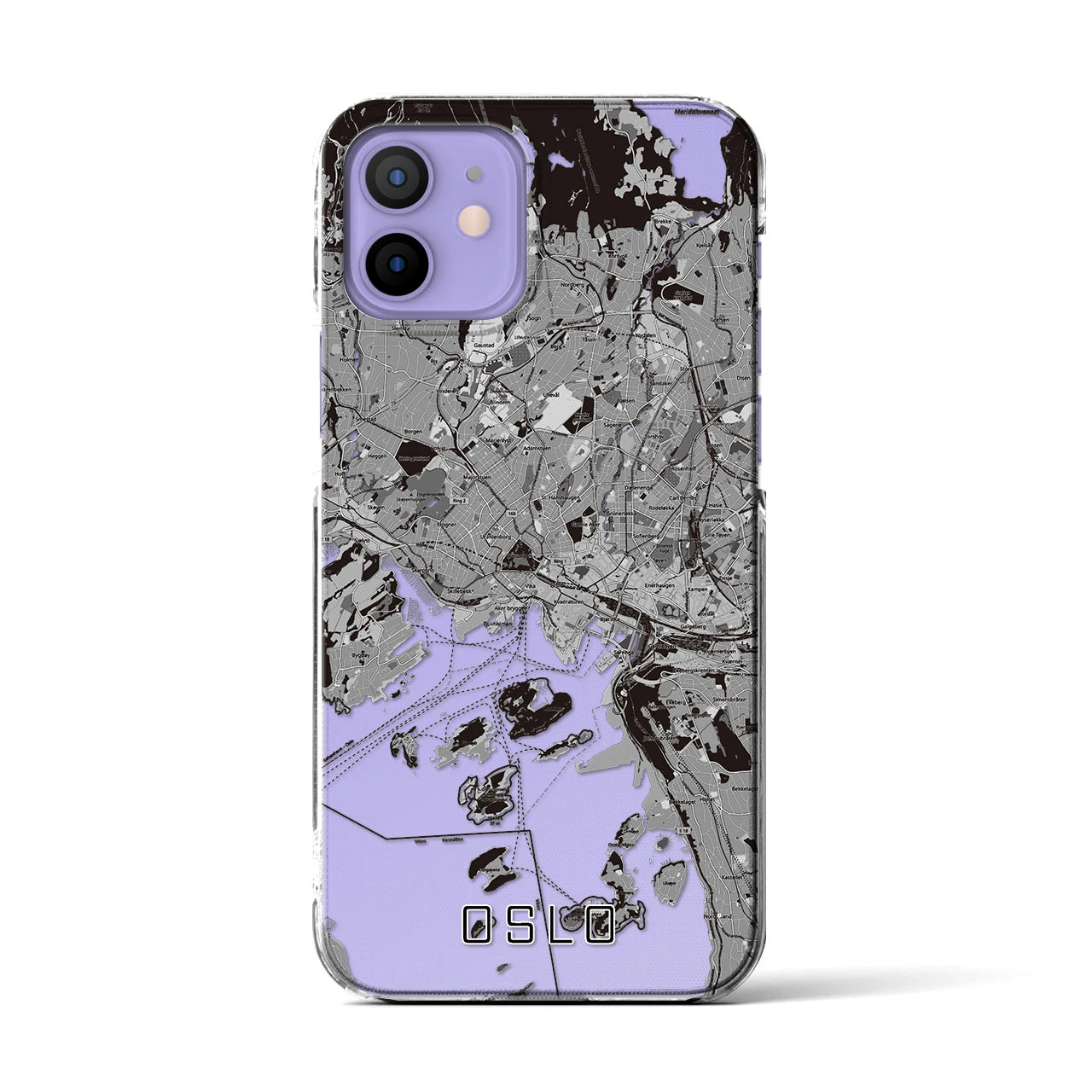 【オスロ（ノルウェー）】地図柄iPhoneケース（クリアタイプ）