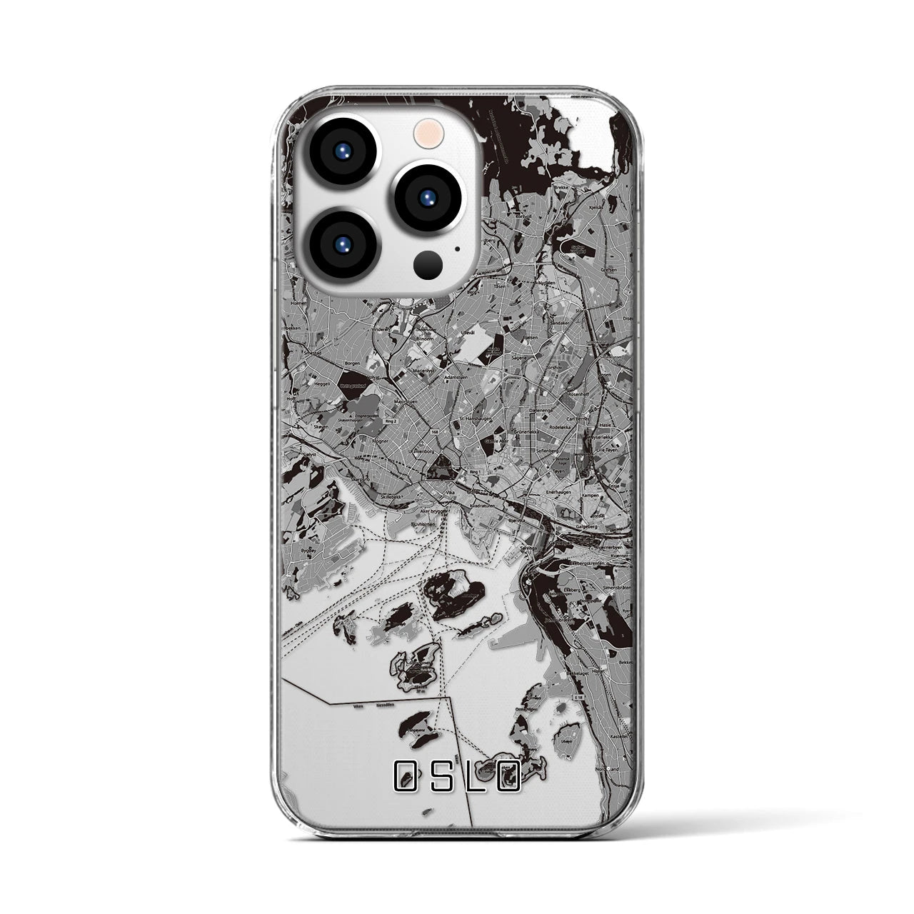 【オスロ（ノルウェー）】地図柄iPhoneケース（クリアタイプ）