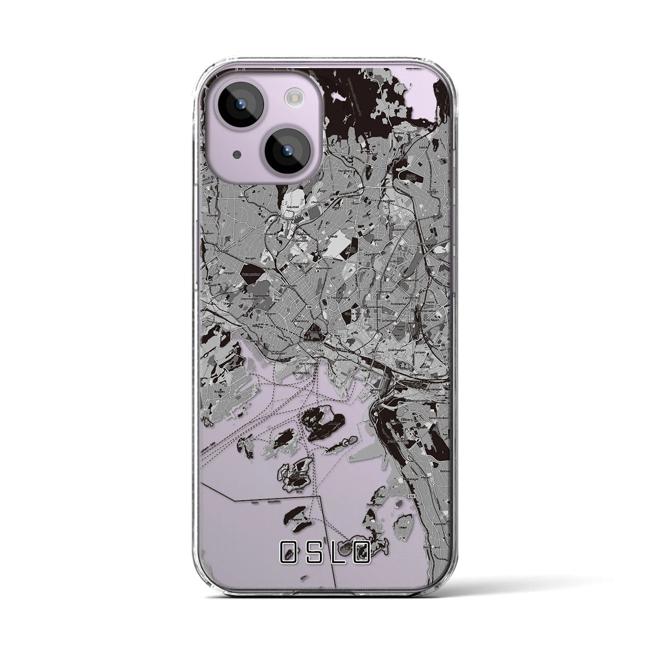 【オスロ（ノルウェー）】地図柄iPhoneケース（クリアタイプ）