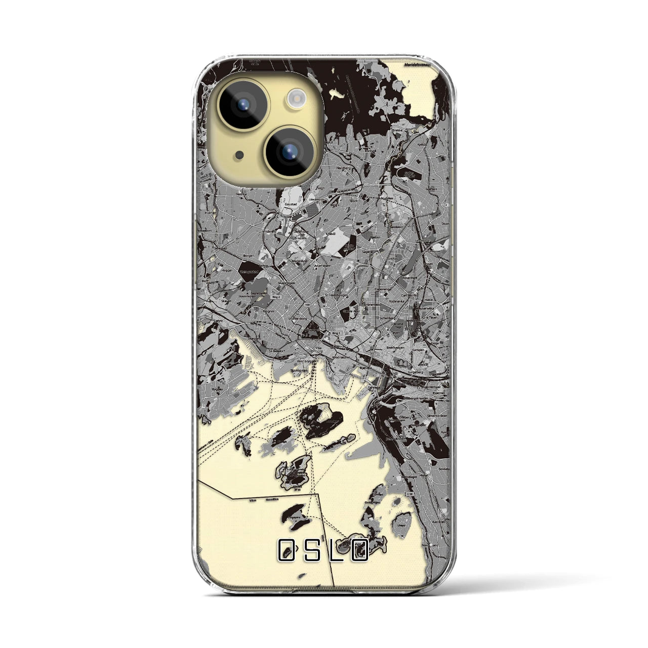 【オスロ（ノルウェー）】地図柄iPhoneケース（クリアタイプ）